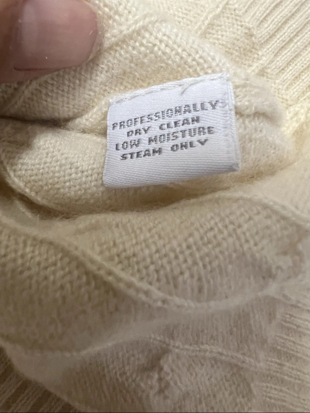 Charter Club Cashmere Sweater V-Neck Cable Knit Beige Long Sleeve Petite Small - Picture 4 of 7